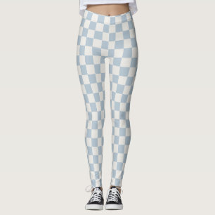 Baby Blue Checkerboard Leggings - zacht en stijlvo