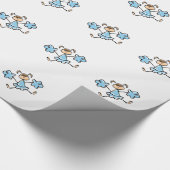 Baby Blue Cheerleader Cadeaupapier (Hoek)