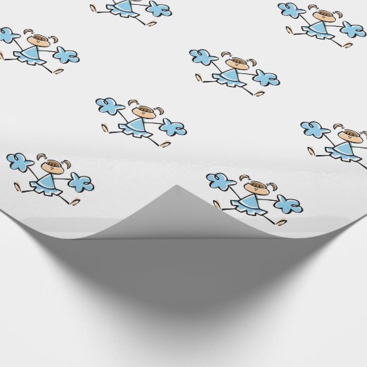 Baby Blue Cheerleader Cadeaupapier (Hoek)