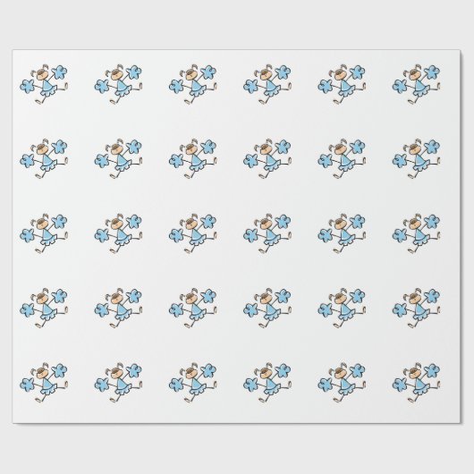 Baby Blue Cheerleader Cadeaupapier (Vlak)