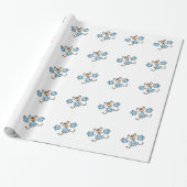 Baby Blue Cheerleader Cadeaupapier (Uitgerold)