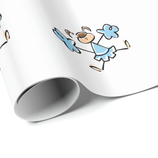Baby Blue Cheerleader Cadeaupapier (Rol Hoek)