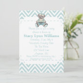 Baby Blue Chevron Baby shower Kaart (Staand voorkant)