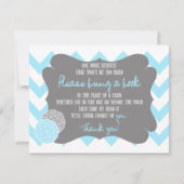 Baby Blue Chevron Baby shower Vraag een boek Kaart (Voorkant)