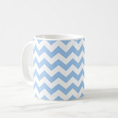 Baby blue Chevron Koffiemok (Voorkant links)