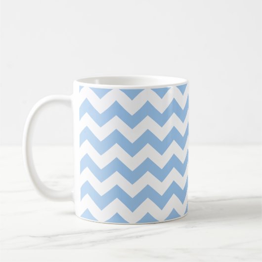 Baby blue Chevron Koffiemok (Links)