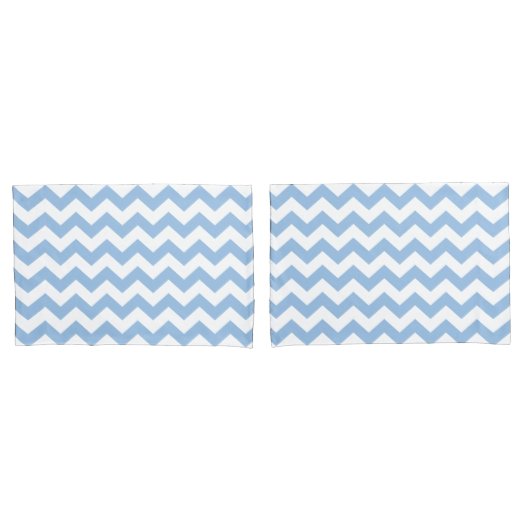Baby blue Chevron Kussensloop (Voorkant-Set)