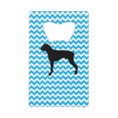 Baby Blue Chevron met Boxer Silhouette Creditkaart Flessenopener (Voorkant)