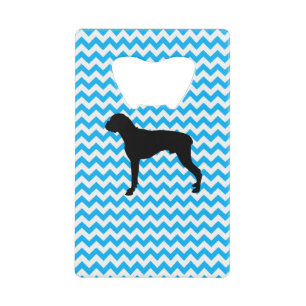 Baby Blue Chevron met Boxer Silhouette Creditkaart Flessenopener