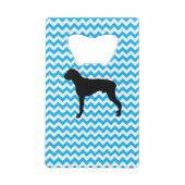 Baby Blue Chevron met Boxer Silhouette Creditkaart Flessenopener (Achterkant)