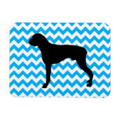 Baby Blue Chevron met Boxer Silhouette Magneet (Horizontaal)