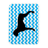 Baby Blue Chevron met Boxer Silhouette Magneet (Verticaal)
