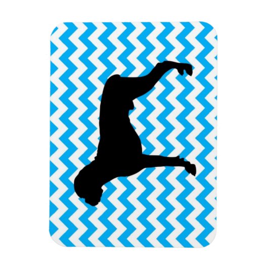 Baby Blue Chevron met Boxer Silhouette Magneet (Verticaal)
