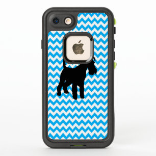 Baby Blue Chevron met Schnauzer