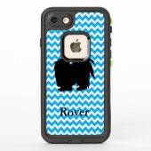 Baby Blue Chevron met Shih Tzu Silhouette (Achterkant)