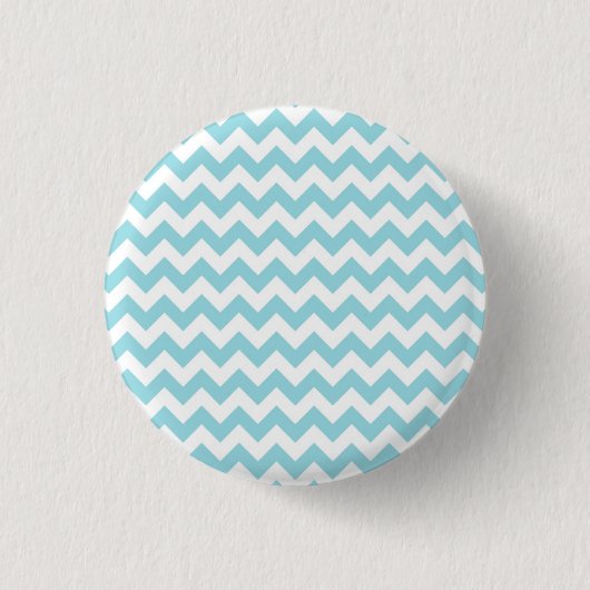 Baby Blue Chevron Ronde Button 3,2 Cm (Voorkant)