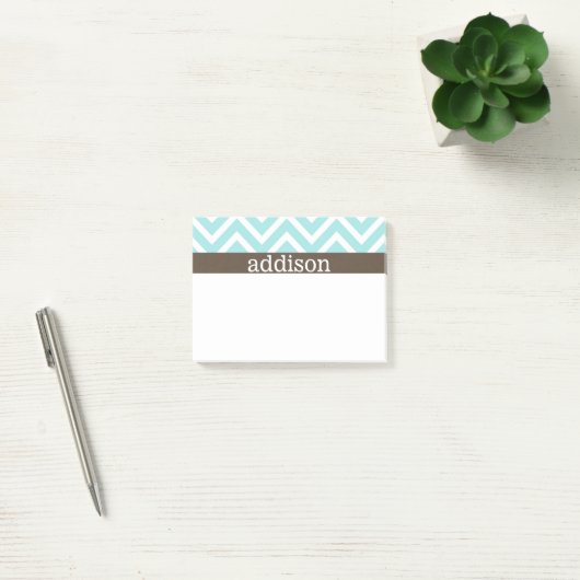 Baby Blue Chevron Stripes Post-it® Notes (Kantoor)