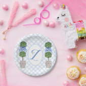 Baby Blue Chinoiserie Gemberpot Topiaire  Papieren Bordje (Feest)