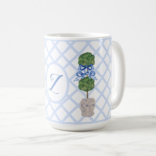 Baby Blue Chinoiserie Ginger Jar Jars Topiary Koffiemok (Voorkant rechts)