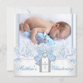Baby Blue Christening Kaart (Voorkant)