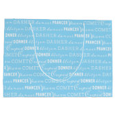 Baby Blue Christmas Gift Bag | Santa's Reindeer Groot Cadeauzakje (Achterkant)