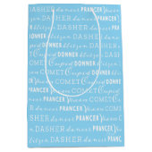 Baby Blue Christmas Gift Bag | Santa's Reindeer Medium Cadeauzakje (Voorkant)