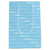 Baby Blue Christmas Gift Bag | Santa's Reindeer Medium Cadeauzakje (Achterkant)