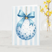 Baby Blue Christmas Ornament Card Kaart (Gele Bloem)