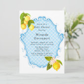 Baby Blue Citrus Citrus Lemon Baby shower Kaart (Staand voorkant)