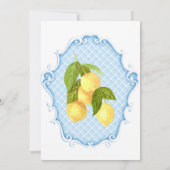 Baby Blue Citrus Citrus Lemon Baby shower Kaart (Achterkant)