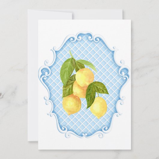 Baby Blue Citrus Citrus Lemon Baby shower Kaart (Achterkant)