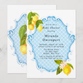 Baby Blue Citrus Citrus Lemon Baby shower Kaart (Voorkant / Achterkant)