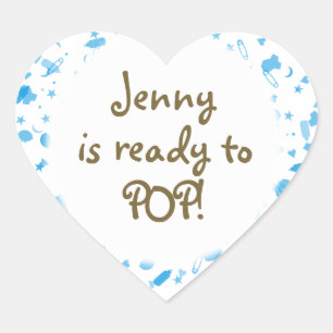 Baby Blue Confetti Baby Shower Favoriet Hart Sticker