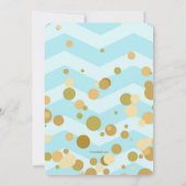 Baby Blue Confetti Baby shower Kaart (Achterkant)