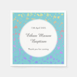 Baby Blue Confetti Doop Christening Servet