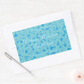 Baby Blue Confetti doop doop gunst Rechthoekige Sticker (Envelop)