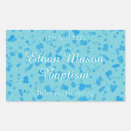 Baby Blue Confetti doop doop gunst Rechthoekige Sticker (Voorkant)
