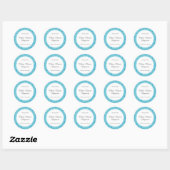Baby Blue Confetti Doopfeest Favor Ronde Sticker (Vel)
