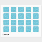 Baby Blue Confetti Doopfeest Favor Vierkante Sticker (Vel)