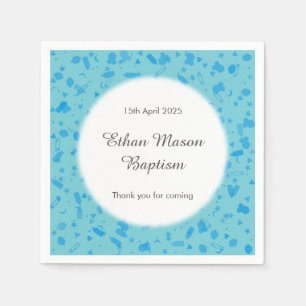 Baby Blue Confetti Doopnaam Doopfeest Servetten