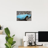 Baby Blue Corvette Poster (Thuiskantoor)