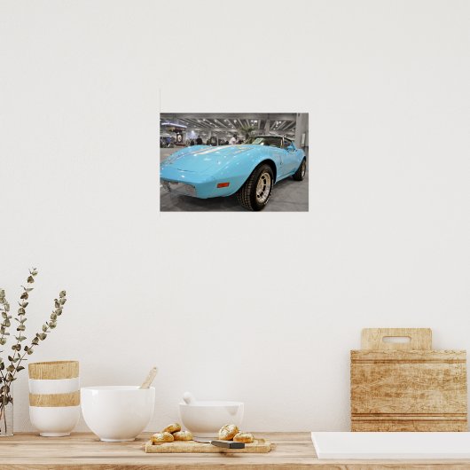 Baby Blue Corvette Poster (Keuken)