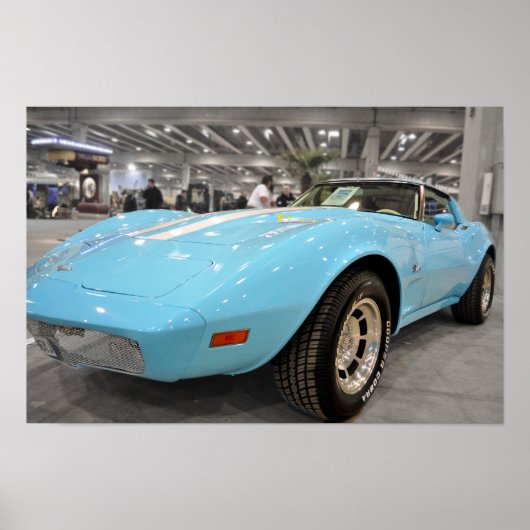 Baby Blue Corvette Poster (Voorkant)