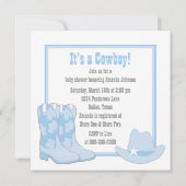 Baby Blue Cowboy Baby shower Kaart (Achterkant)