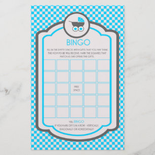 Baby Blue Cradle Baby shower Bingo Flyer