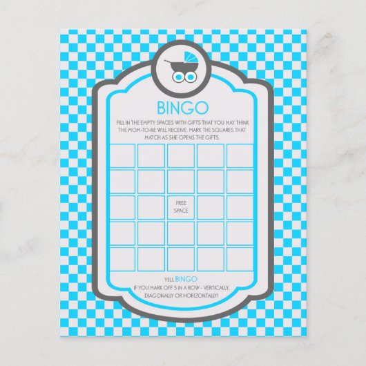 Baby Blue Cradle Baby shower Bingo Flyer (Voorkant)