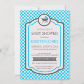 Baby Blue Cradle Baby shower Kaart (Voorkant)