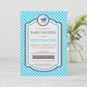 Baby Blue Cradle Baby shower Kaart (Staand voorkant)