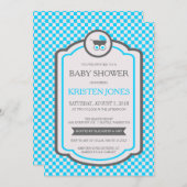 Baby Blue Cradle Baby shower Kaart (Voorkant / Achterkant)