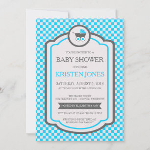 Baby Blue Cradle Baby shower Kaart